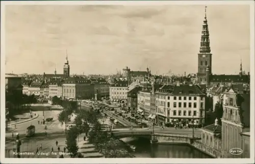 Postcard Kopenhagen København Udsigt fra Bersen. 1938