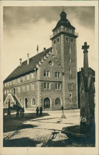 Ansichtskarte Mosbach (Baden) Marktplatz mit Rathaus 1930