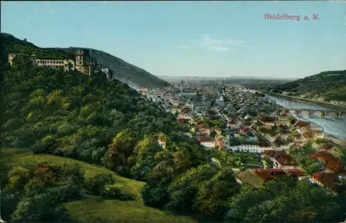 Ansichtskarte Heidelberg Heidelberger Schloss, Stadt - Künstlerkarte 1916