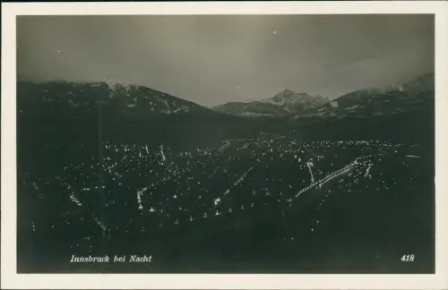 Ansichtskarte Innsbruck Panorama-Ansicht bei Nacht 1930