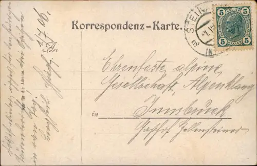 Gschnitz Tirol Sandestal mit Tribulaun-Gruppe (Stubaier-Alpen) 1906