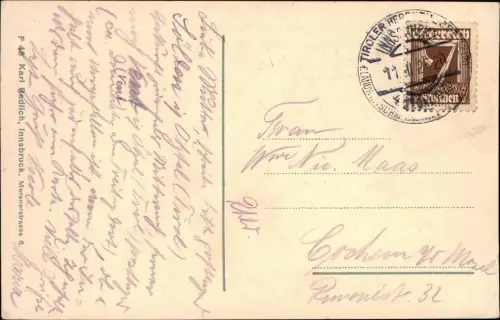 Ansichtskarte Innsbruck Stadt gegen Süden 1925