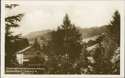 Riezlern-Mittelberg/Vorarlberg Grenzgasthof Walserschanz Bäume 1928