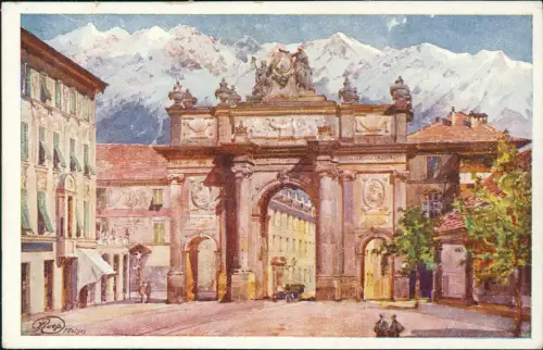 Ansichtskarte Innsbruck Triumphforte - Künstlerkarte 1924