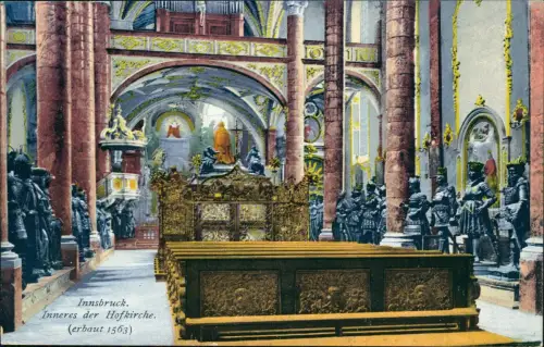 Ansichtskarte Innsbruck Inneres der Hofkirche - Künstlerkarte 1914