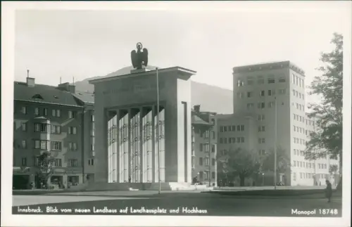 Innsbruck Blick vom neuen Landhaus auf Landhausplatz und Hochhaus 1934