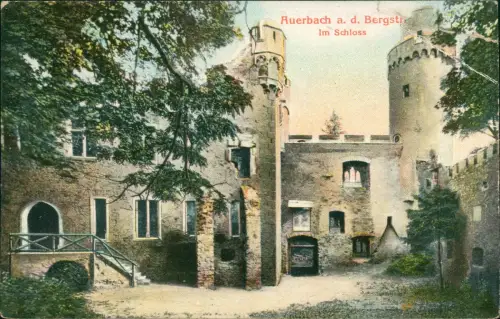 Ansichtskarte Auerbach (Bergstraße)-Bensheim Im Schloss 1914