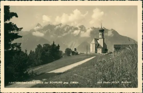 Schruns Umlandansicht BARTHOLOMÄBERG bei SCHRUNS geg. ZIMBA 1940