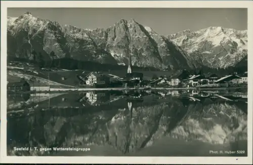 Ansichtskarte Seefeld Panorama-Ansicht gegen Wettersteingruppe 1930
