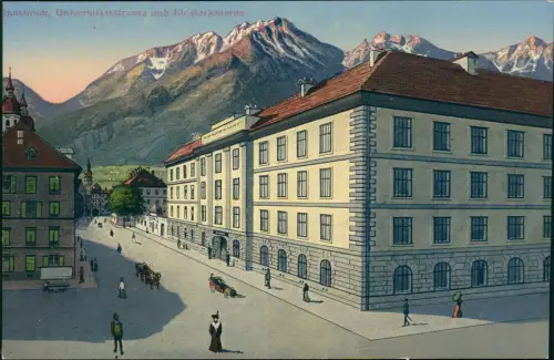 Ansichtskarte Innsbruck Universitätsstrasse und Klosterkaserne 1910