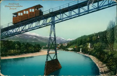 Ansichtskarte Innsbruck Bergbahn Hungerburgbahn Brücke 1910