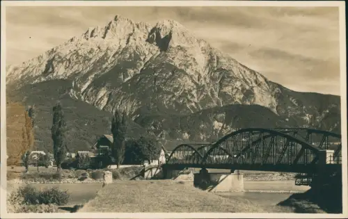 Ansichtskarte Telfs (Tirol) Umland-Ansicht, Partie an einer Brücke 1930
