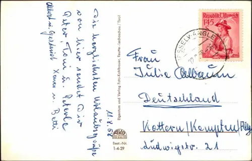 Ansichtskarte .Tirol Österreich Tirol Haller am Haldensee 1958