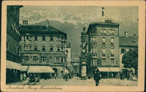 Ansichtskarte Innsbruck Ortsansicht Partie i.d. Herzog Friedrichstrasse 1920