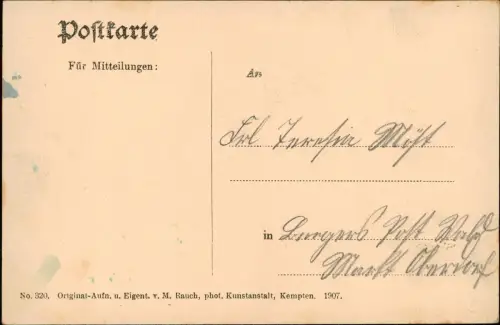 Reutte Panorama-Ansicht mit Breitenwang in Tirol mit Gernspitze 1910/1907