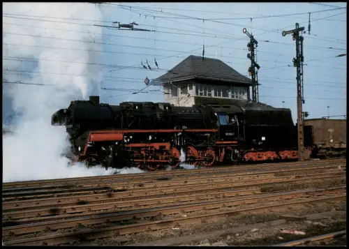 Ansichtskarte Glauchau Dampflok 58 3030-2 bei der Ausfahrt 1977