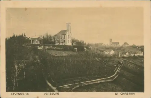 Ansichtskarte Ravensburg Veitsburg St. Christina 1919
