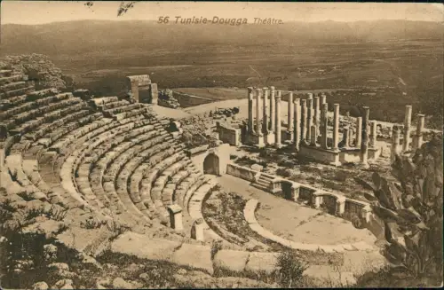 Postcard Dougga Dougga (Beja) Theatre 1912  Tunisie Tunesien