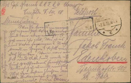 CPA .Frankreich Frankreich Straßenszene 1918  gel. Feldpoststempel 1. WK