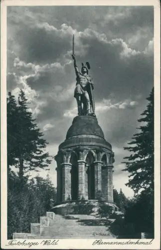 Ansichtskarte Hiddesen-Detmold Hermannsdenkmal 1942  Besuchsstempel