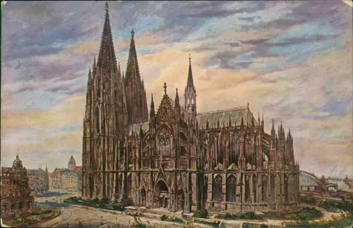 Ansichtskarte Köln Kölner Dom (Künstler-Postkarte nach Paul Geissler) 1927
