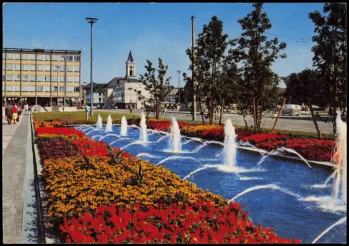 Ansichtskarte Karlsruhe Stadtteilansicht, Wasserspiele 1974