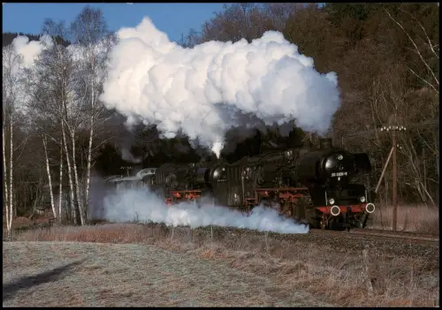 Ansichtskarte .Sachsen Dampflokomotiven auf der Müglitztalbahn 2000
