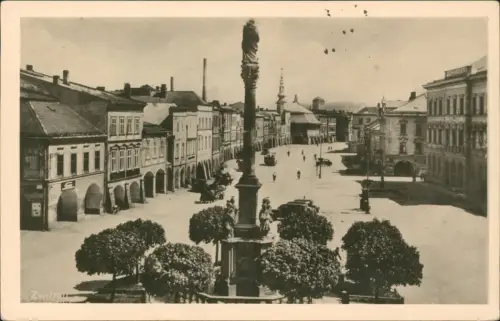 Postcard Zwittau Svitavy Stadtplatz 1961