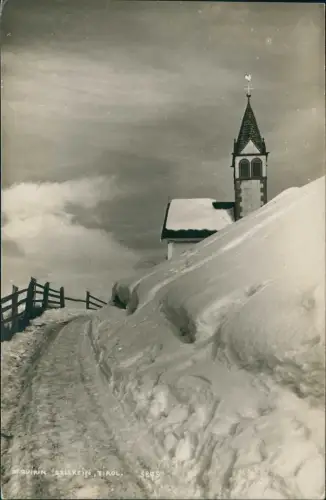 St. Quirin-Gmund am Tegernsee Weg zur Kirche im Winter - Fotokarte 1929