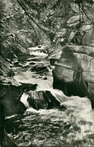 Ansichtskarte Treseburg Bodetal Harz Bodekessel Fotokarte 1963