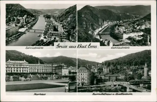 Ansichtskarte Bad Ems 4 Bild Stadtteilansichten 1951