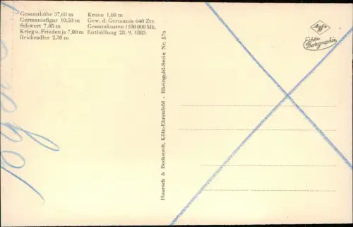 Ansichtskarte Rüdesheim (Rhein) National-Denkmal / Niederwalddenkmal 1932