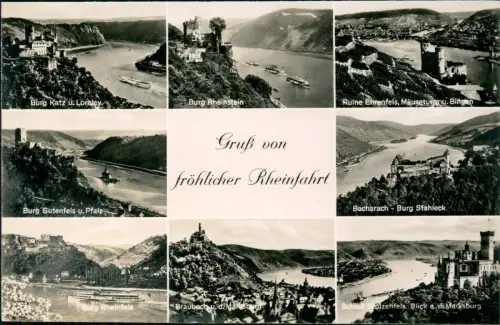 .Rheinland-Pfalz Fröhliche Rheinfahrt Mehrbild Burgen Dampfer 1930