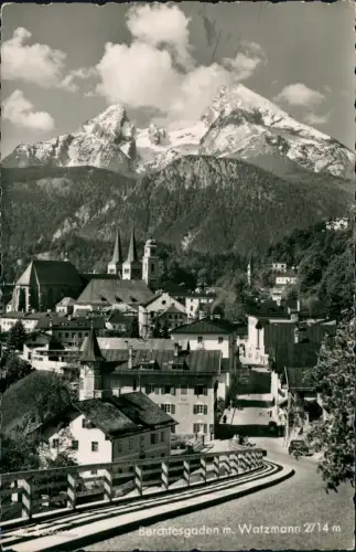 Ansichtskarte Berchtesgaden Straßenpartie und Stadt 1961