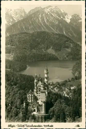 Ansichtskarte Schwangau Schloss Neuschwanstein - Fotokarte 1935