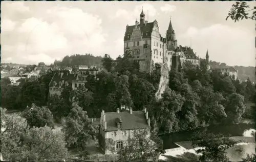Ansichtskarte Sigmaringen Schloß mit Wehr 1959
