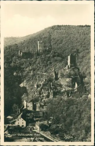 Ansichtskarte Manderscheid Due beiden Burgen - Fotokarte 1932
