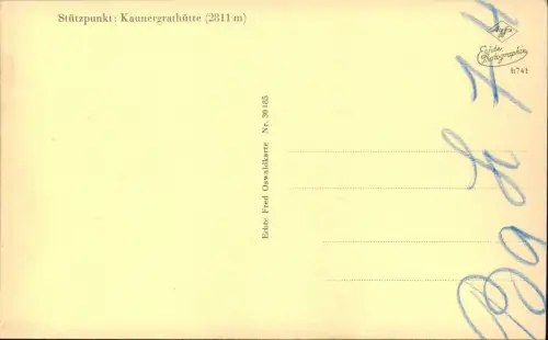 Kaunertal Watzespitze, 3533 m Stützpunkt: Kaunergrathütte (2811 m) 1934