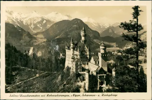 Ansichtskarte Schwangau Schloss Neuschwanstein - Fotokarte 1932