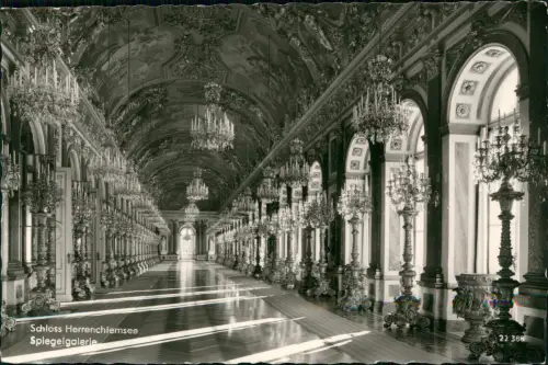 Ansichtskarte Chiemsee Herreninsel mit Schloss Spiegelgalerie 1963