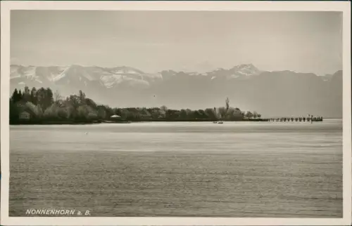 Ansichtskarte Nonnenhorn (Bodensee) Fernblick auf Alpen 1934