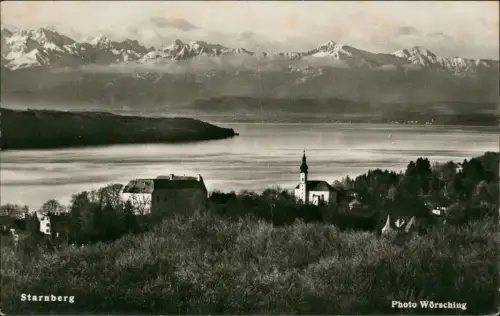 Ansichtskarte Starnberg Bayer. Voralpenland - Blick auf die Alpen 1959