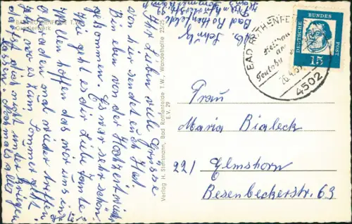 Ansichtskarte Bad Rothenfelde Altes Gradierwerk 1962