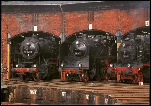 Ansichtskarte Hilbersdorf-Chemnitz Parade historischer Dampflokomotiven 1991
