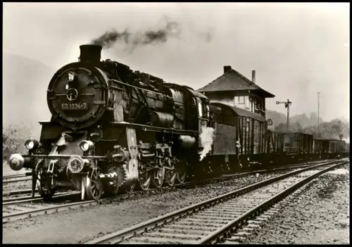 Schwarzenberg (Erzgebirge) Dampflokomotive Baureihe 58 1934  nach Aue 1983