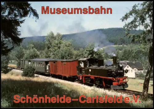Ansichtskarte Schönheide (Erzgebirge) Museumsbahn Dampflokomotive 1999