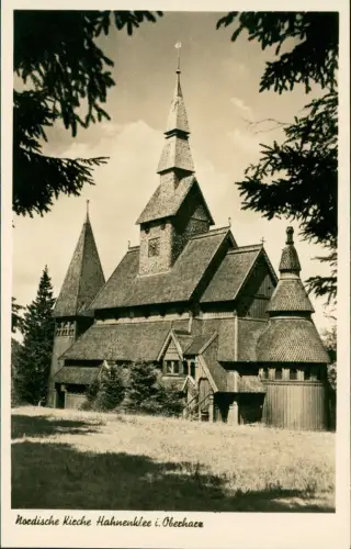 Ansichtskarte Hahnenklee-Goslar Gustav-Adolf-Stabkirche - Fotokarte 1930