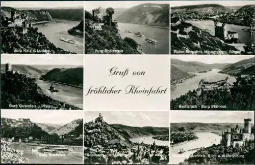 .Rheinland-Pfalz Fröhliche Rheinfahrt Mehrbild Burgen Dampfer 1930