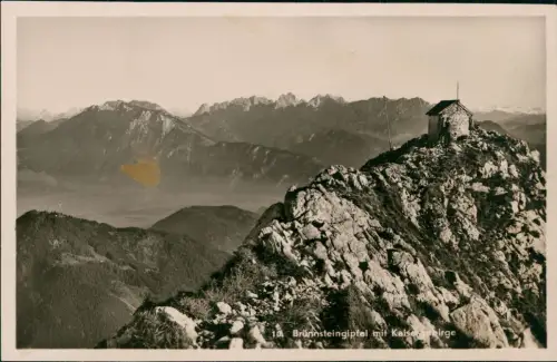 Ansichtskarte Oberaudorf Brünnsteingipfel mit Kaisergebirge 1934