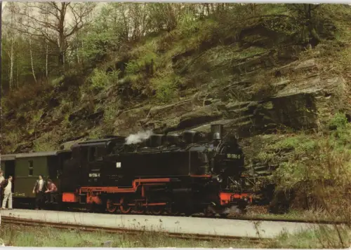Seifersdorf-Dippoldiswalde  Lokomotive 99 1784-0, Bahnhof Seifersdorf 1984